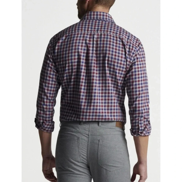 Peter Millar Dunbritton Cotton Sport Shirt in British Grey Size Large - Picture 2 of 9